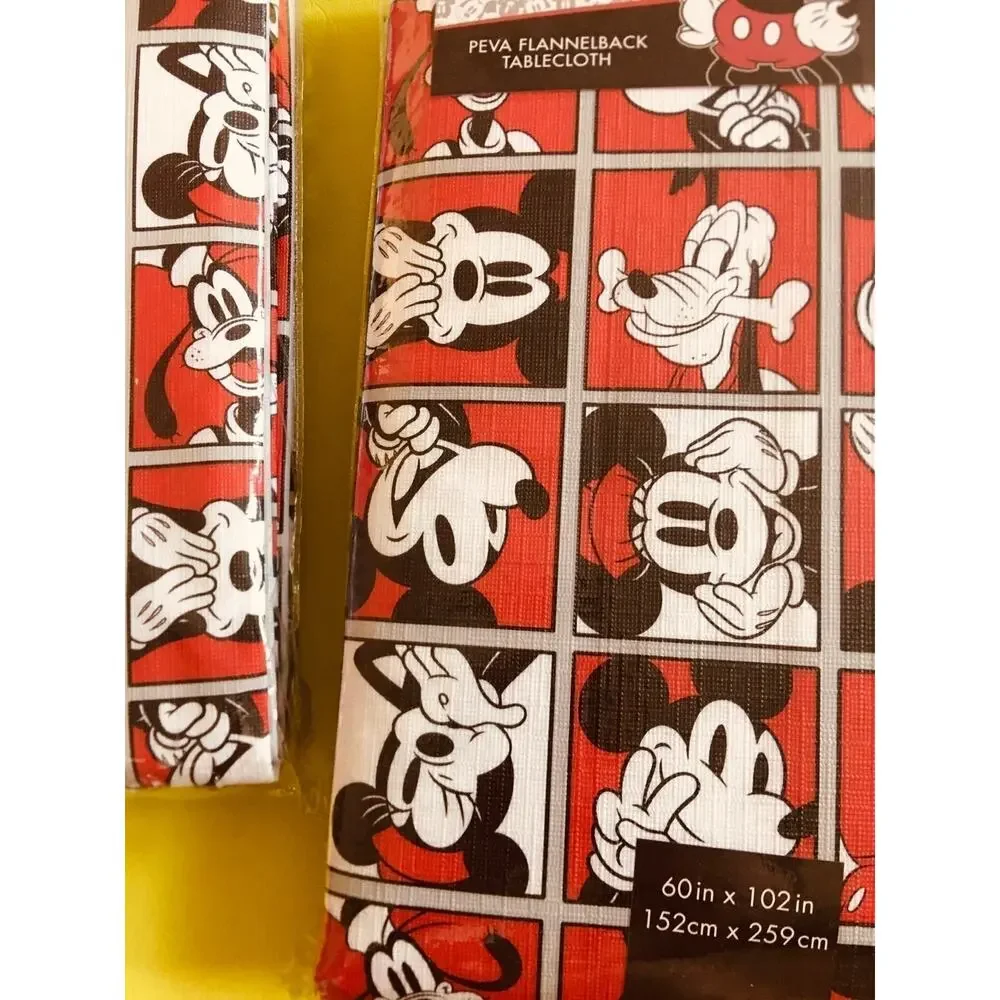 New❤️Mickey Mouse PEVA Flannelback Tablecloth